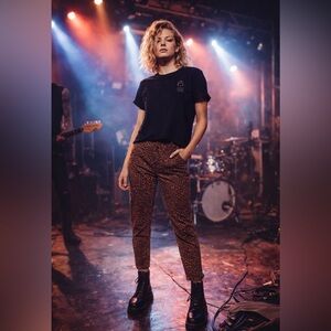 Denim X Alexander Wang Animal Print Ankle Straight Leg Pants